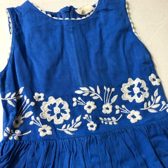 Mini Boden blue embroidered dress - Picture 2 of 6